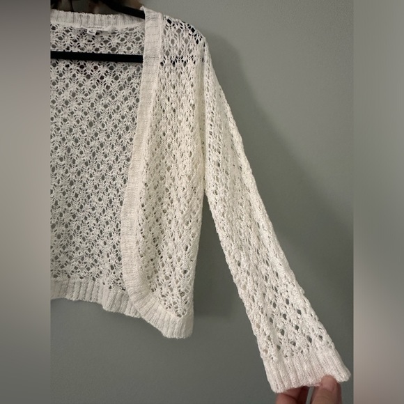 Cloude Chaser Women's Size L White Open Knit Cardigan Sweater Soft Casual NWOT - Picture 5 of 11